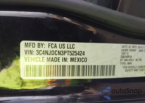 2023 Jeep Compass Limited 4X4 из США, поврежденный, VIN 3C4NJDCN3PT525424